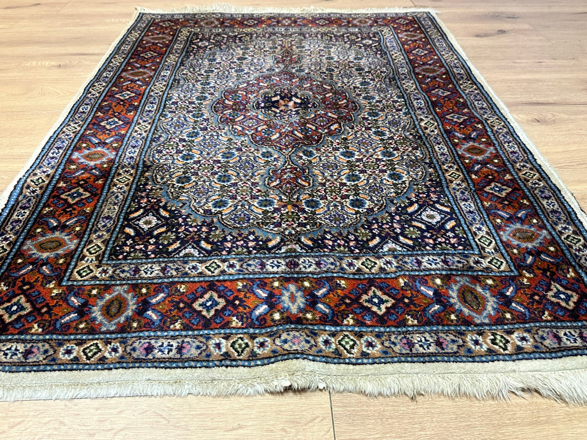 Orientteppich handgeknüpft Moud mit Seide 150x100 cm
