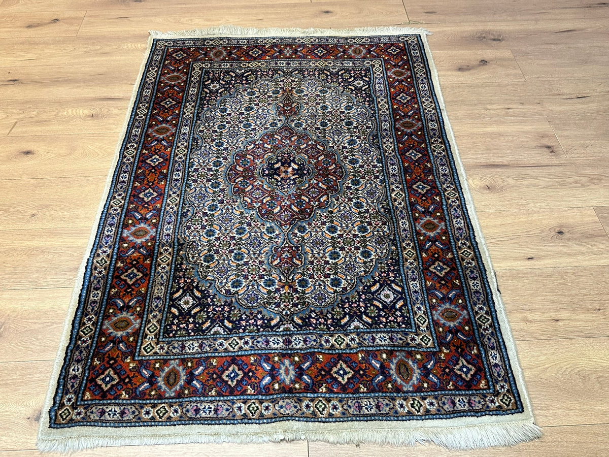 Orientteppich handgeknüpft Moud mit Seide 150x100 cm