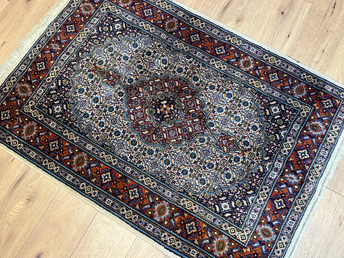 Orientteppich handgeknüpft Moud mit Seide 150x100 cm