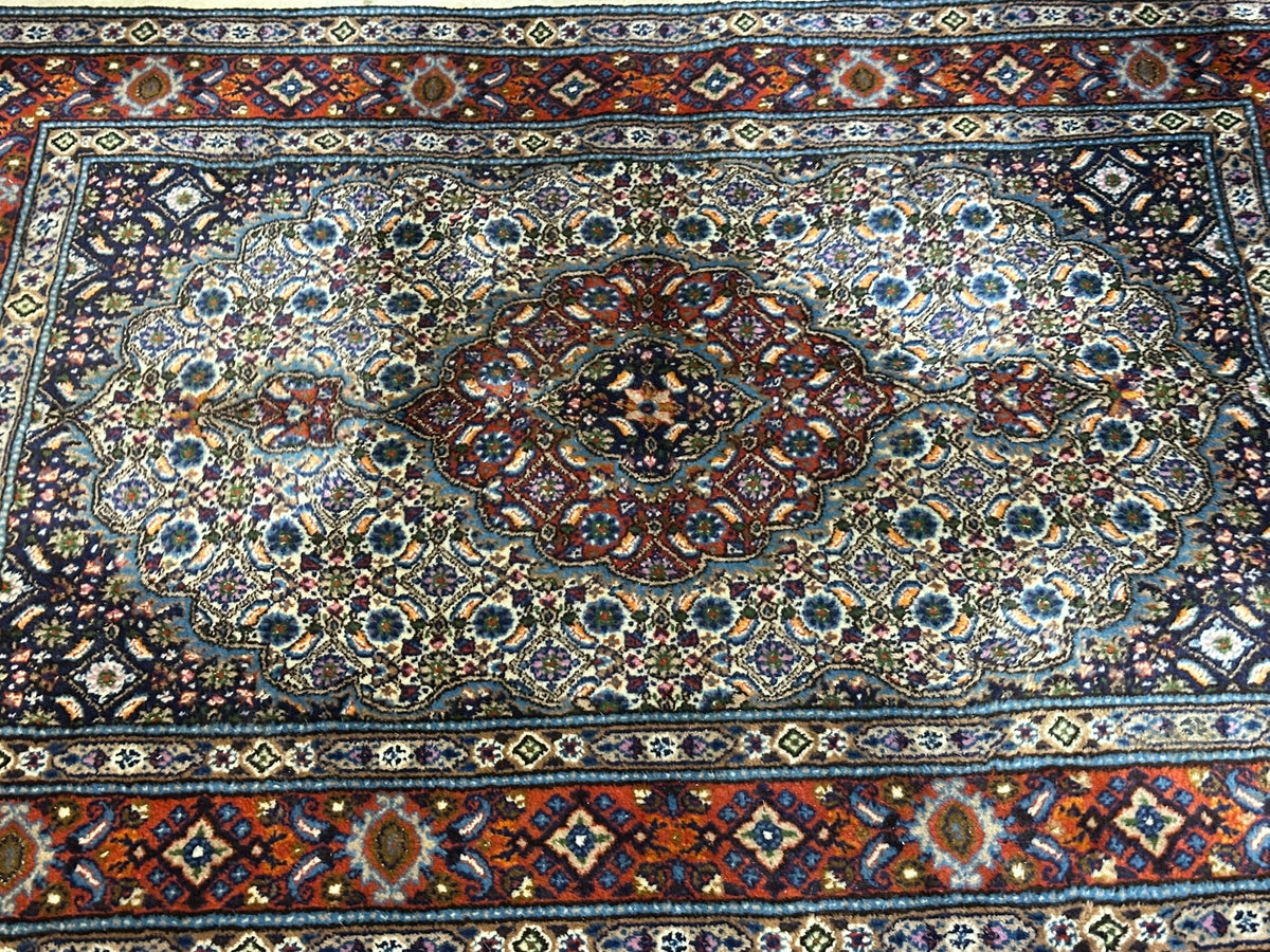 Orientteppich handgeknüpft Moud mit Seide 150x100 cm