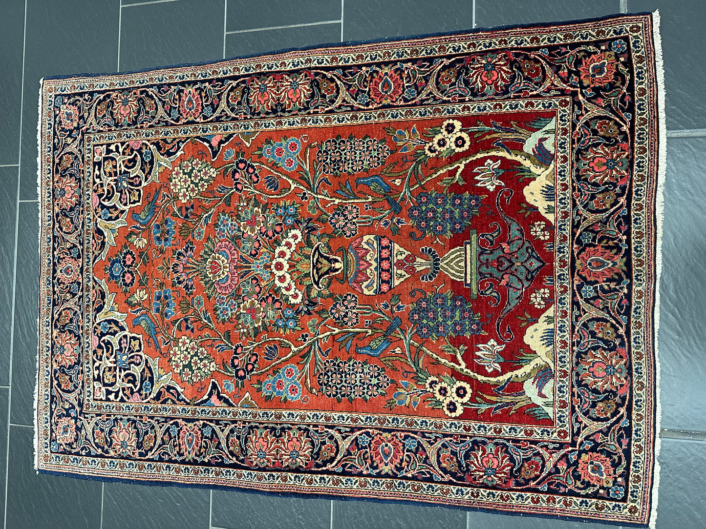 Antiker Handgeknüpfter Perser Orientteppich Keschan - 150x107 cm