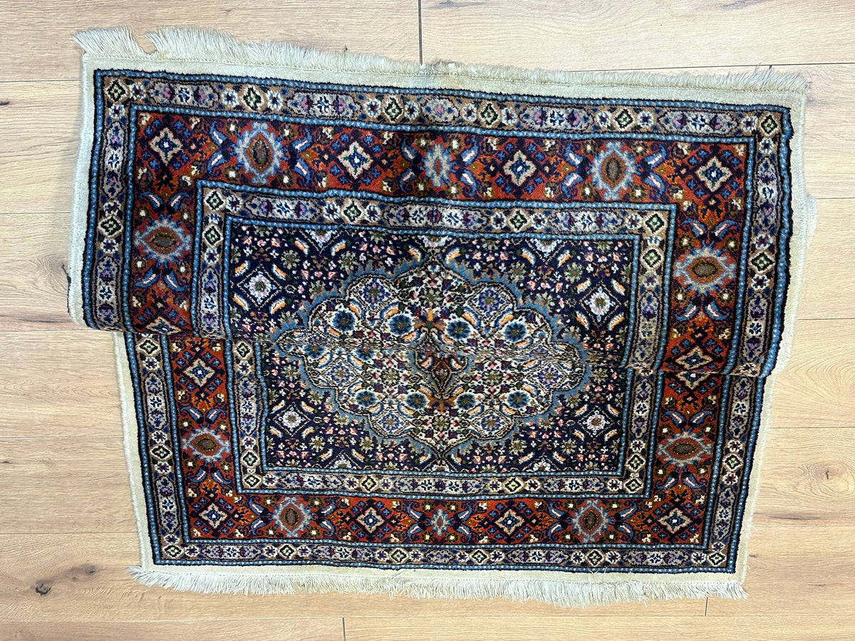 Orientteppich handgeknüpft Moud mit Seide 150x100 cm