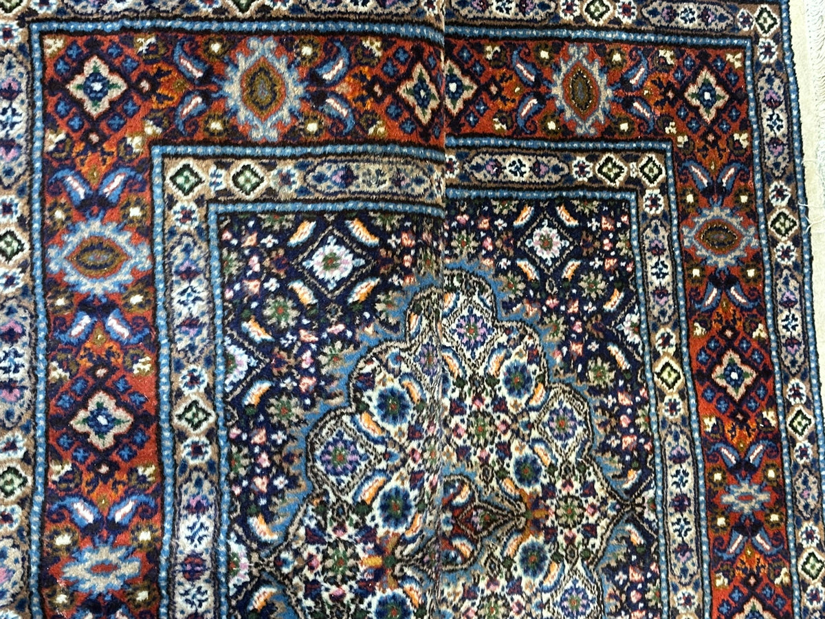Orientteppich handgeknüpft Moud mit Seide 150x100 cm