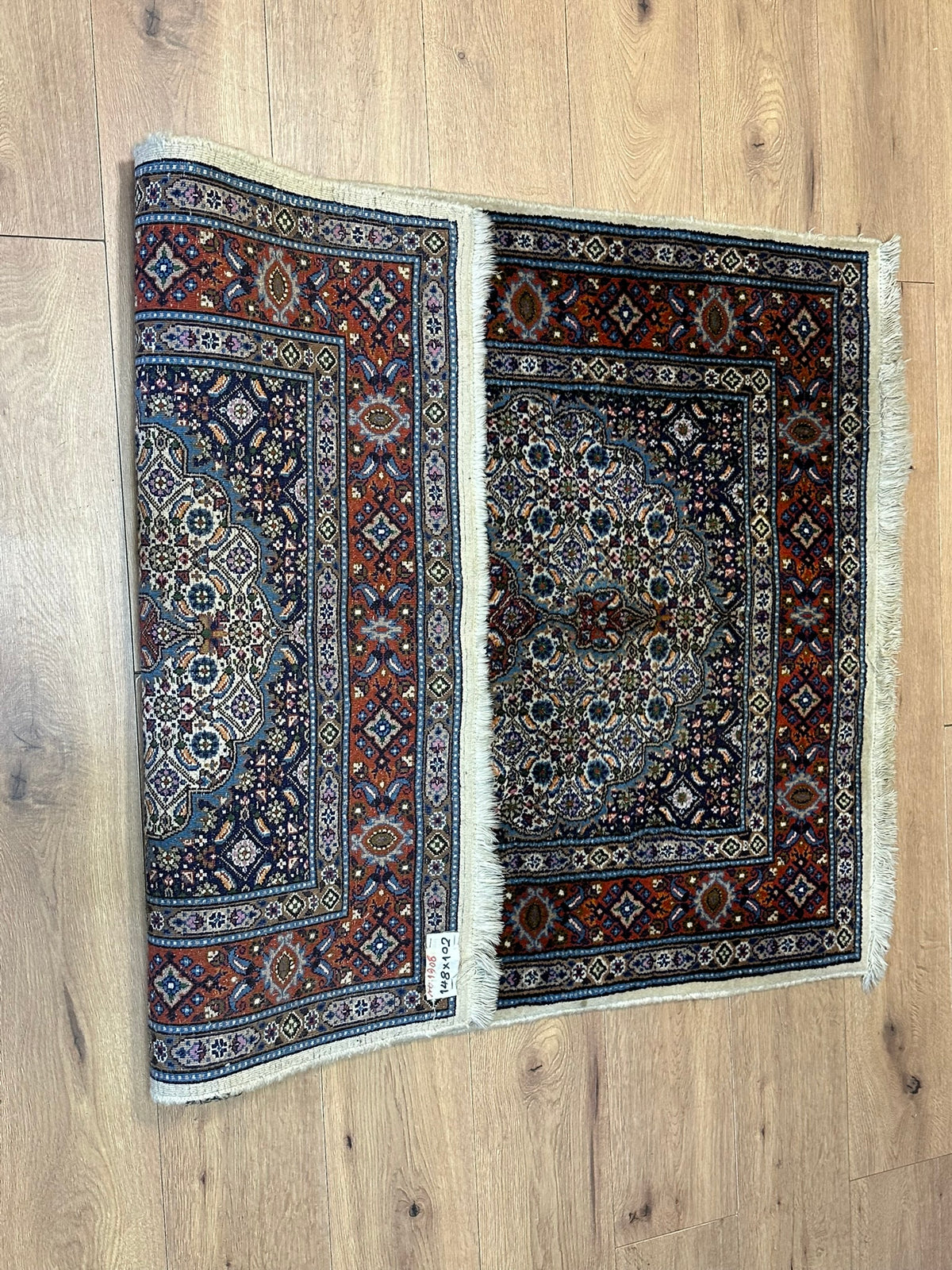 Orientteppich handgeknüpft Moud mit Seide 150x100 cm