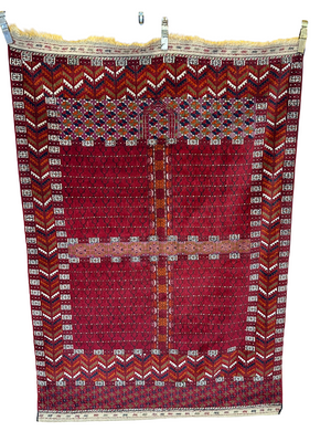Antik Orientteppich handgeknüpft Jomut Buchara Naturfarben195x135 cm