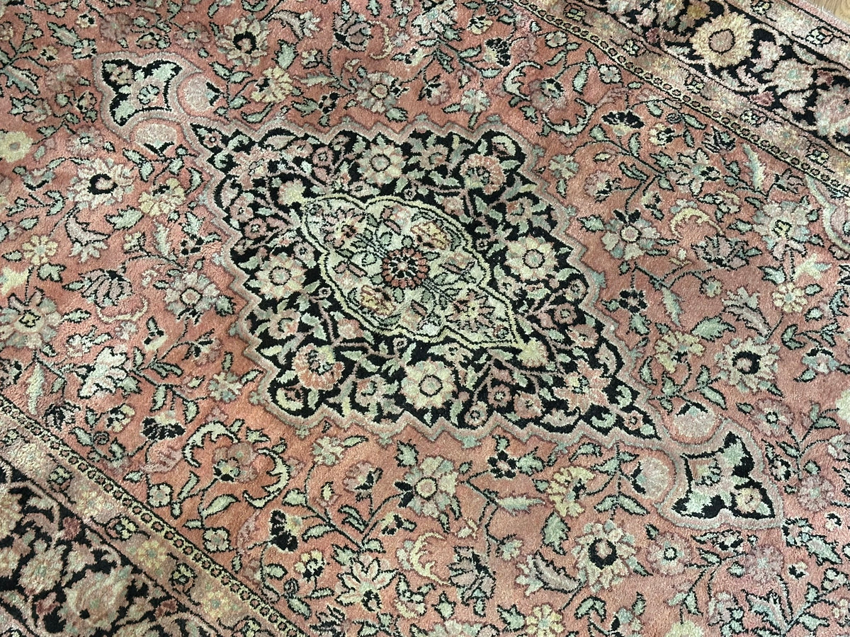 Orientteppich handgeknüpft Kaschmir Ghom Seide 190x125 cm