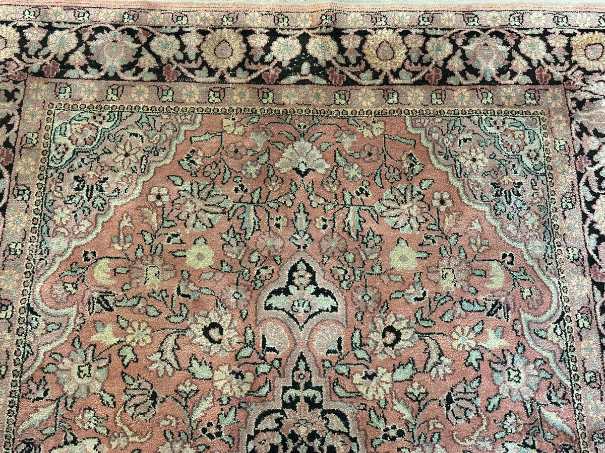 Orientteppich handgeknüpft Kaschmir Ghom Seide 190x125 cm