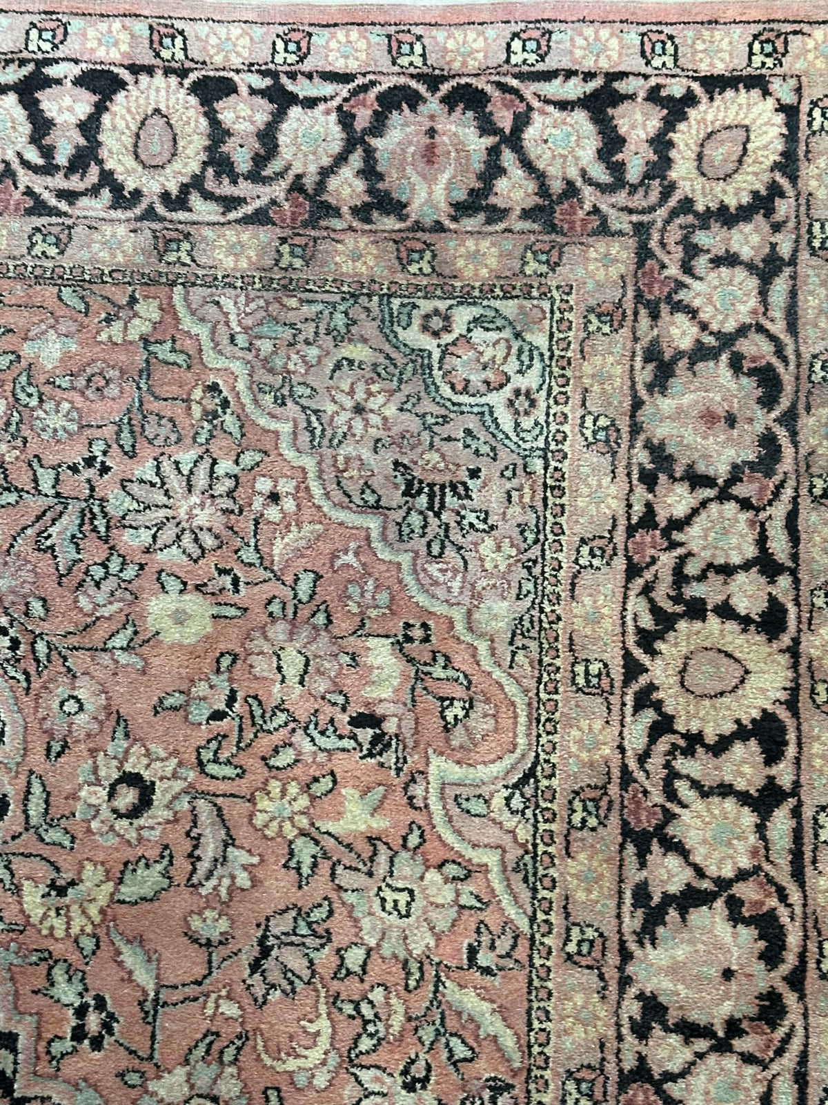 Orientteppich handgeknüpft Kaschmir Ghom Seide 190x125 cm