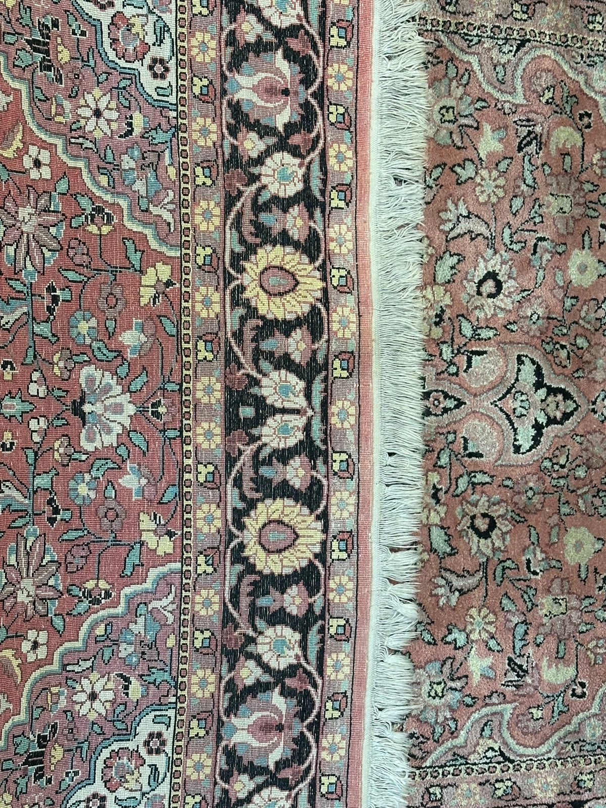 Orientteppich handgeknüpft Kaschmir Ghom Seide 190x125 cm