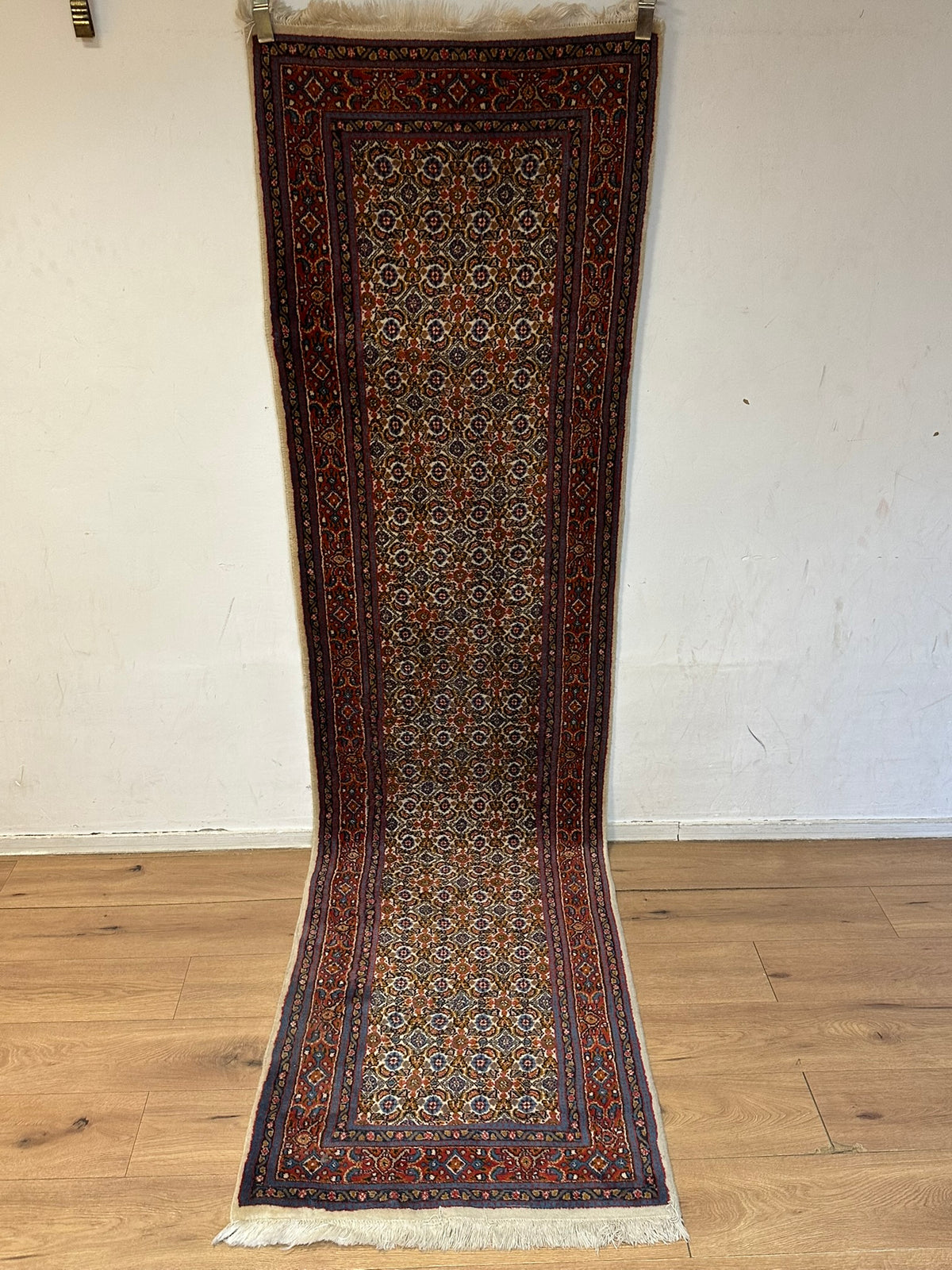 Orientteppich handgeknüpft Moud Läufer 295x77 cm