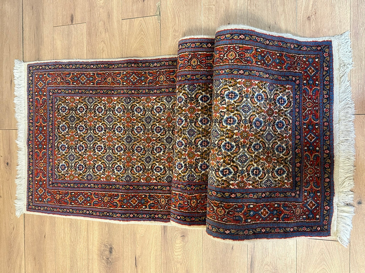Orientteppich handgeknüpft Moud Läufer 295x77 cm