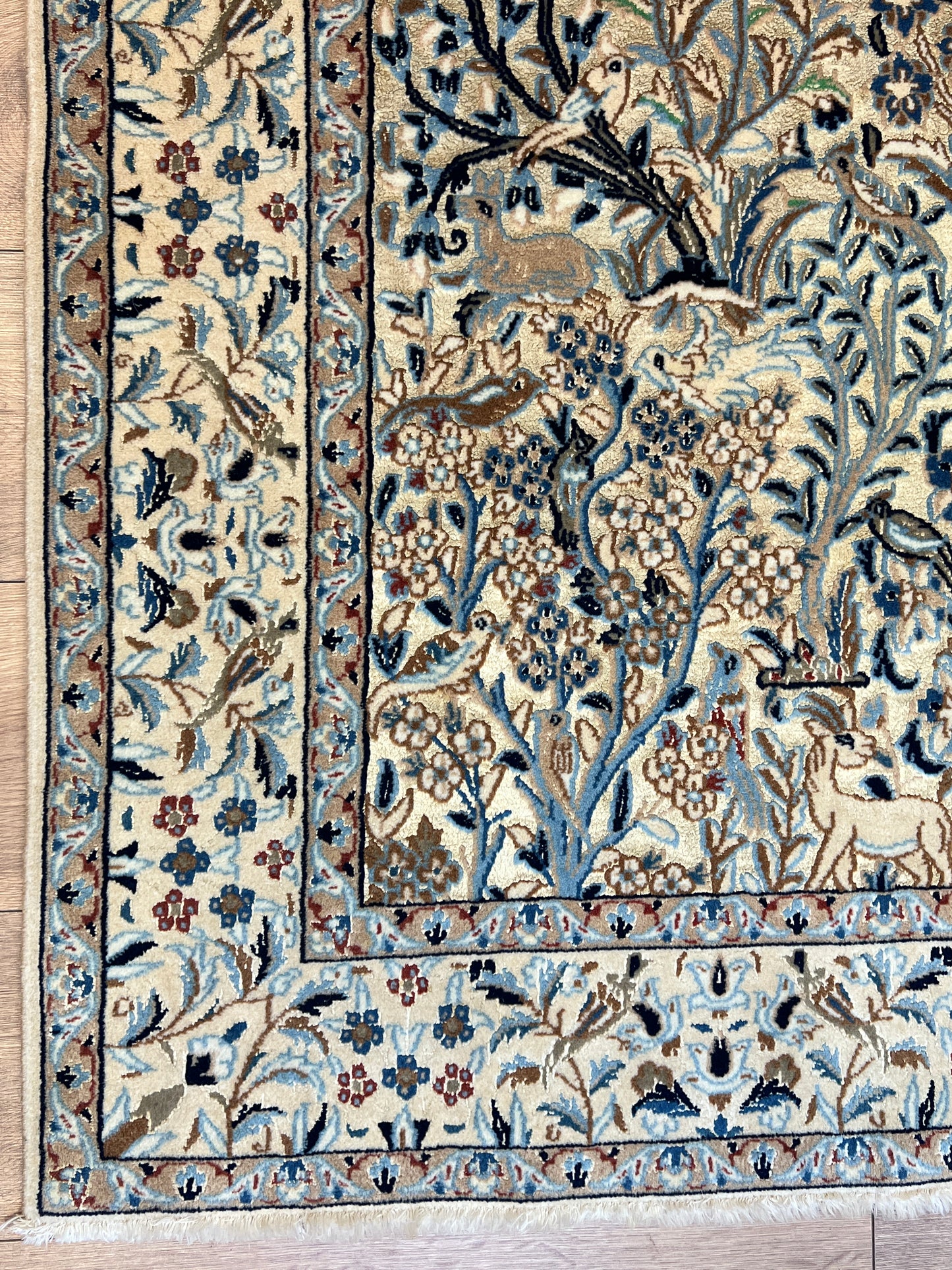 Handgeknüpfter Perser Orientteppich  Nain  mit Seide 120x195cm