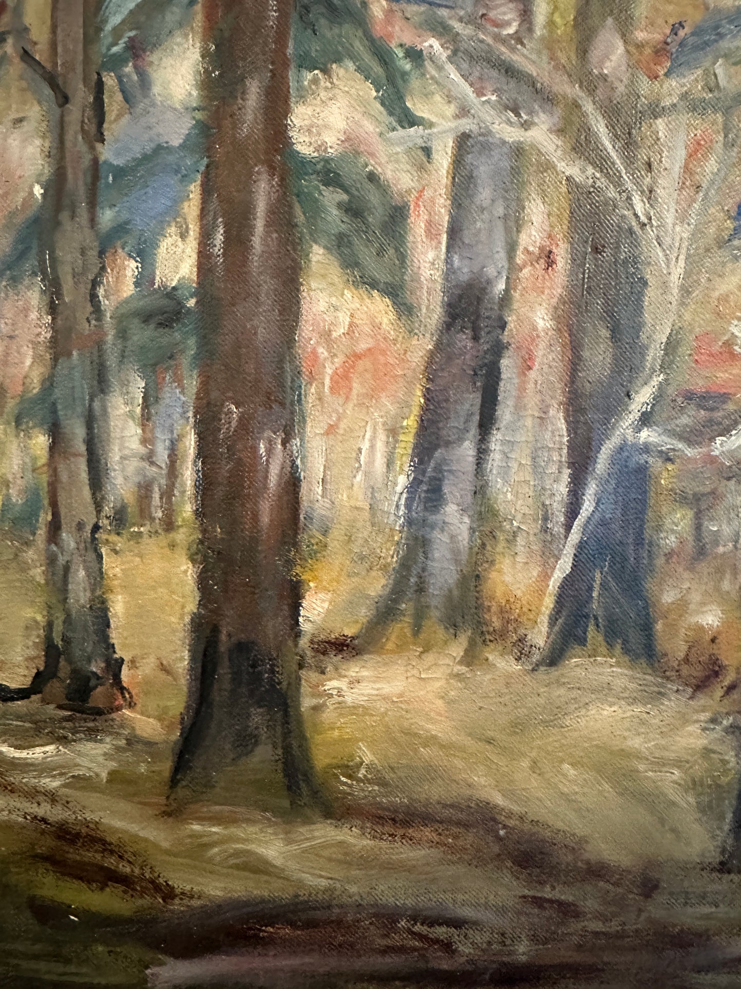 M. Herwick (XX) Ölgemälde Impressionistischer Waldblick 50x60cm