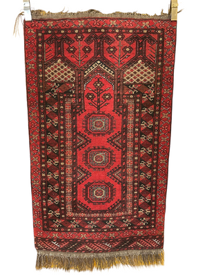 Orientteppich handgeknüpft Belutsch Gebetsteppich 130x76 cm