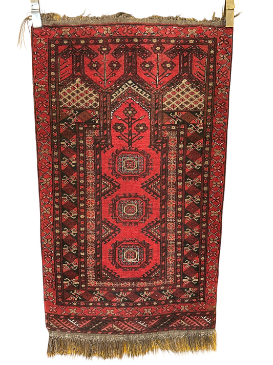 Orientteppich handgeknüpft Belutsch Gebetsteppich 130x76 cm