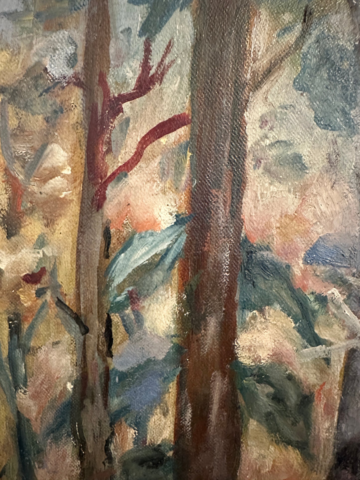 M. Herwick (XX) Ölgemälde Impressionistischer Waldblick 50x60cm