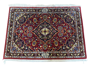 Orientteppich handgeknüpft Keschan signiert 97x96 cm