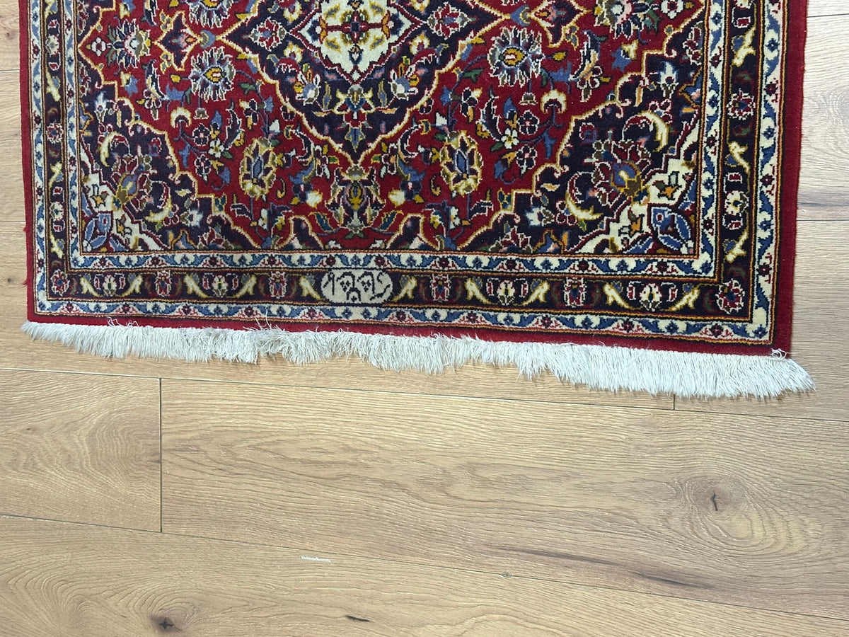 Orientteppich handgeknüpft Keschan signiert 97x96 cm