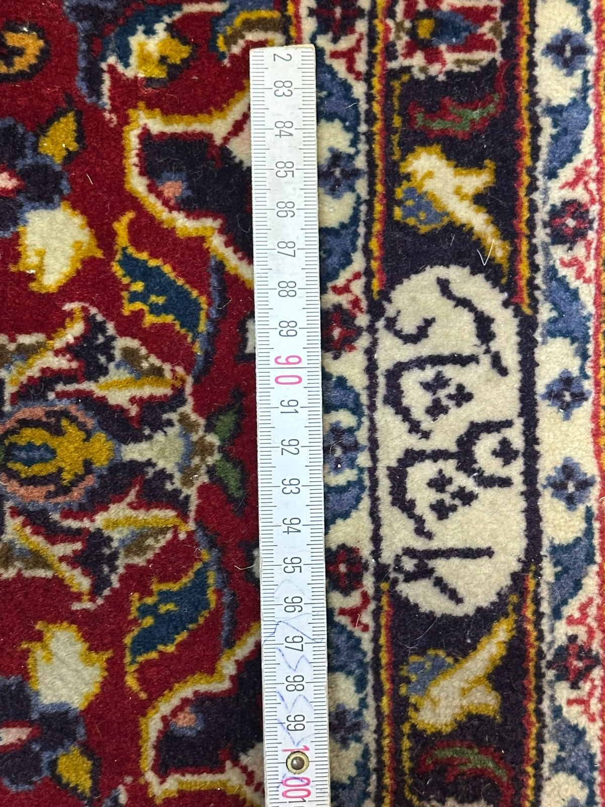 Orientteppich handgeknüpft Keschan signiert 97x96 cm