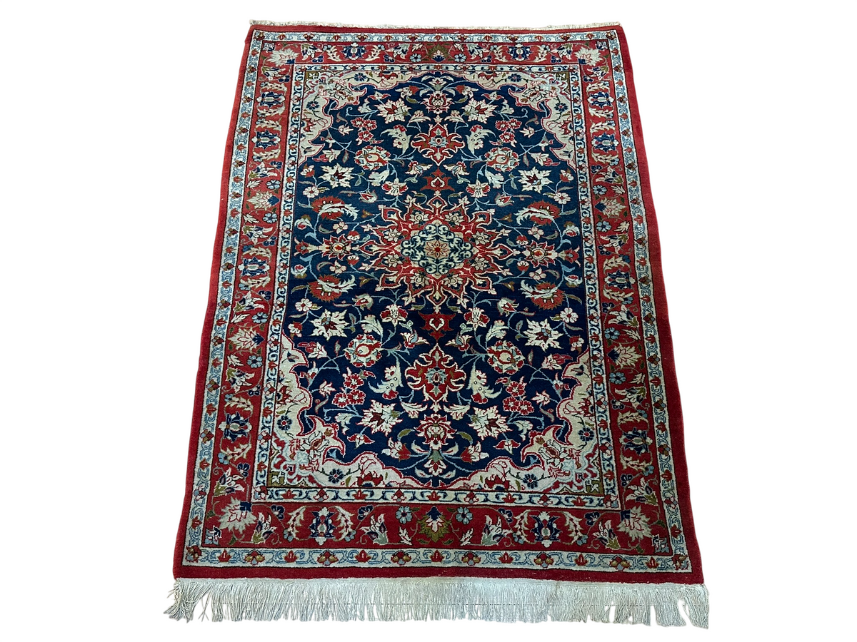 Orientteppich handgeknüpft Isfahan Kork fein 143x105 cm