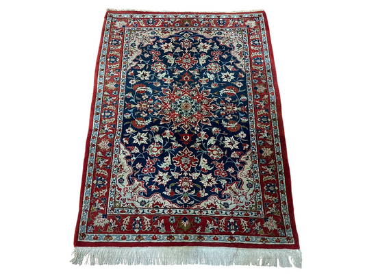 Orientteppich handgeknüpft Isfahan Kork fein 143x105 cm