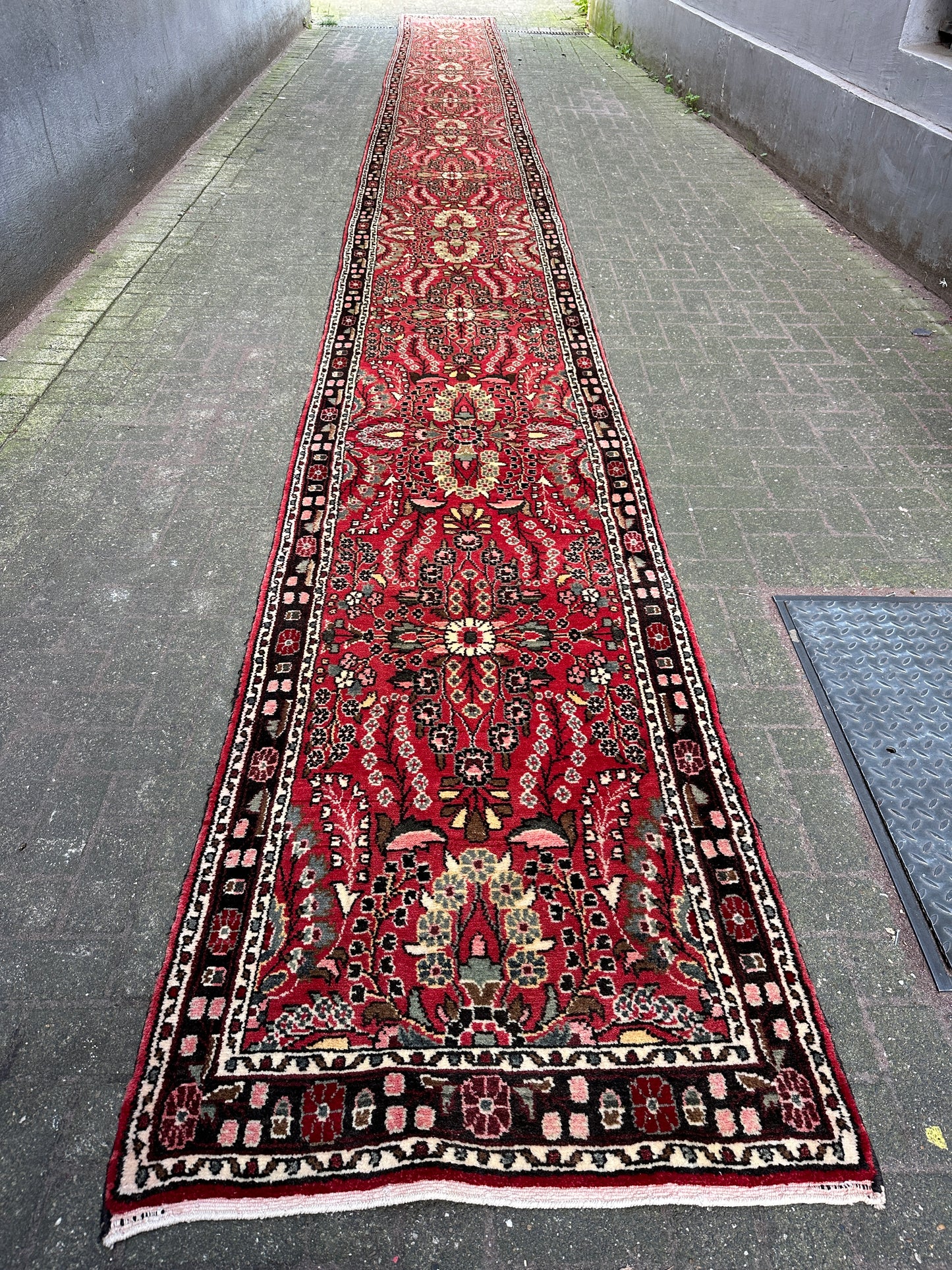 Handgeknüpfter Perser Orientteppich Sarough Hamadan Läufer 960x86cm