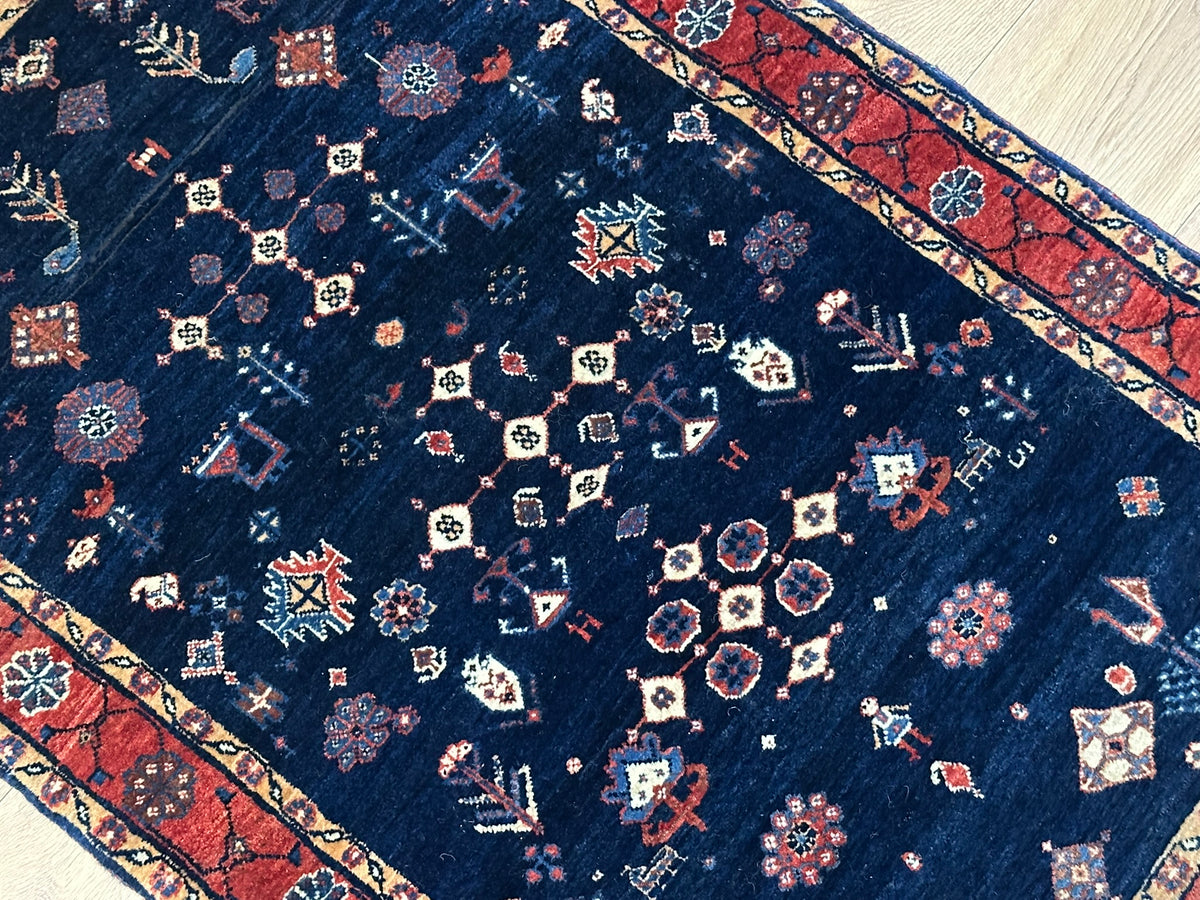 Orientteppich handgeknüpft Ghaschguli Gabbeh 145x95 cm