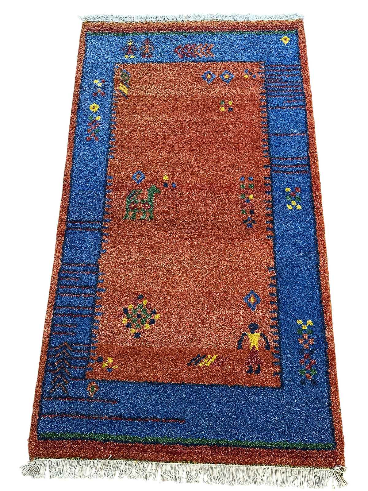 Orientteppich handgeknüpft Indian Gabbeh Wolle 166x93 cm