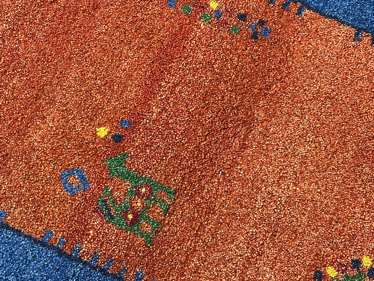 Orientteppich handgeknüpft Indian Gabbeh Wolle 166x93 cm