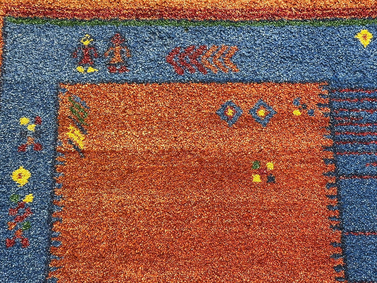Orientteppich handgeknüpft Indian Gabbeh Wolle 166x93 cm