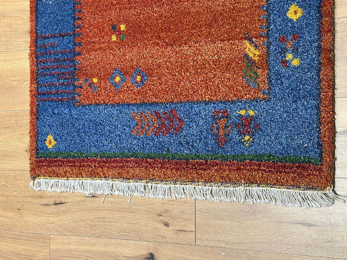 Orientteppich handgeknüpft Indian Gabbeh Wolle 166x93 cm