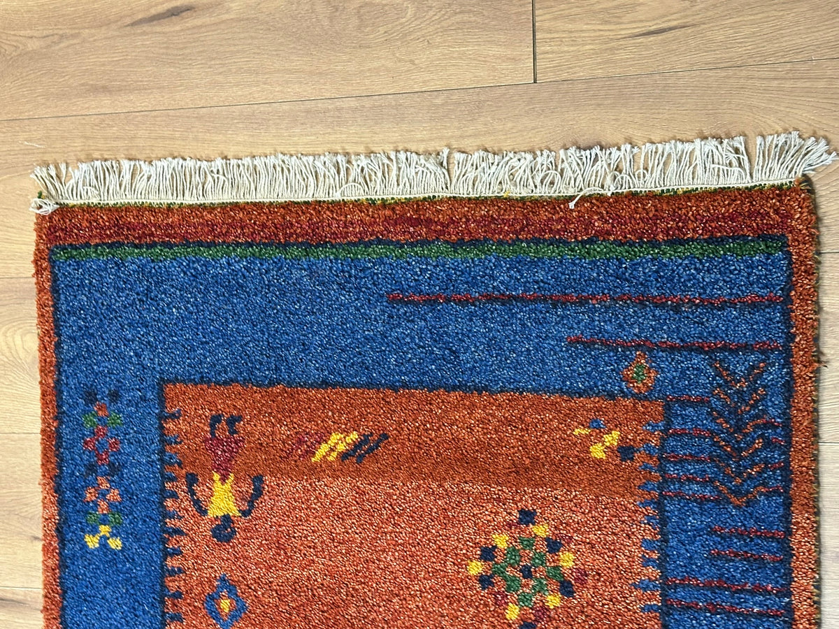 Orientteppich handgeknüpft Indian Gabbeh Wolle 166x93 cm