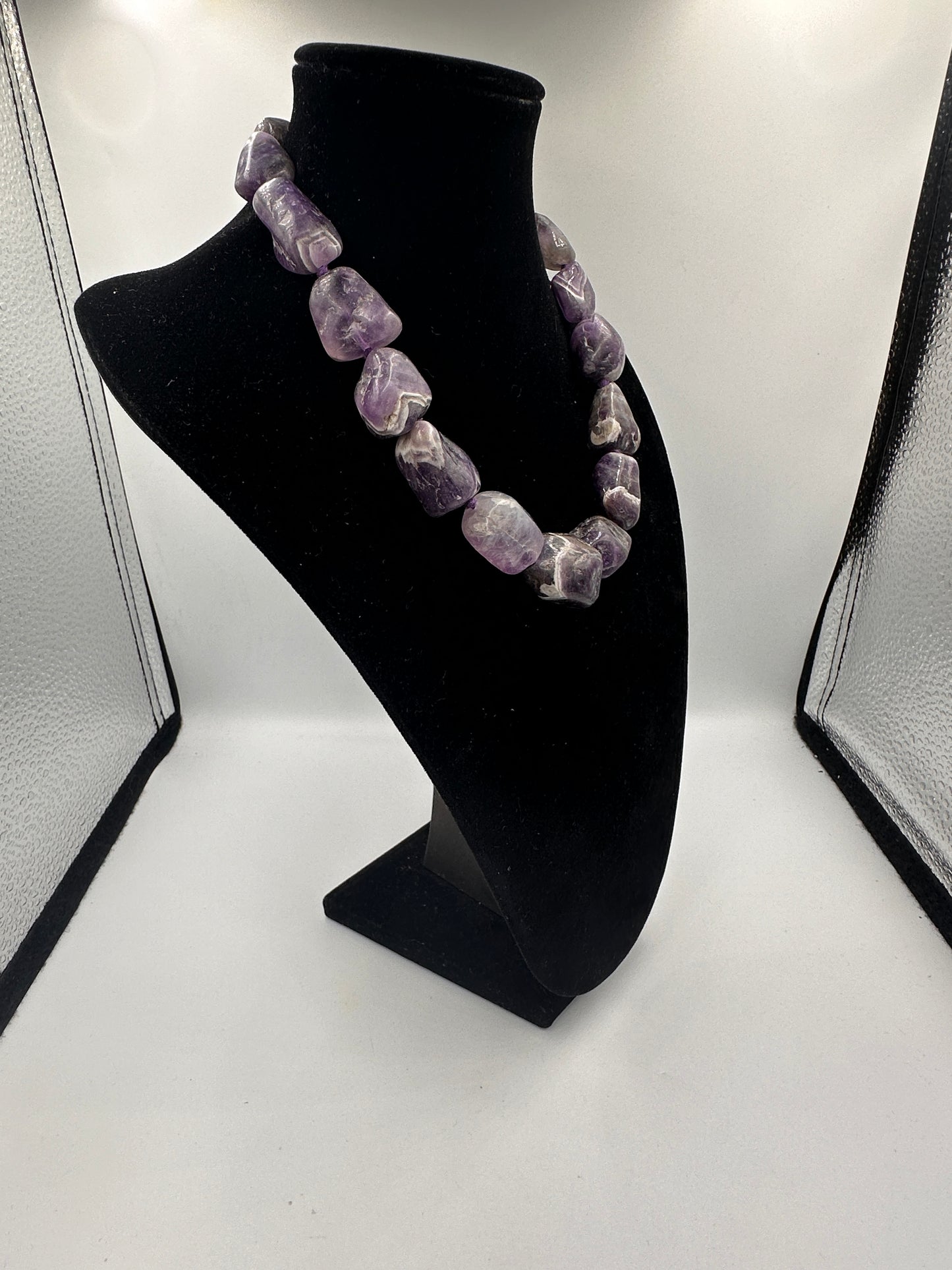 Elegante Amethyst-Trommelsteinkette