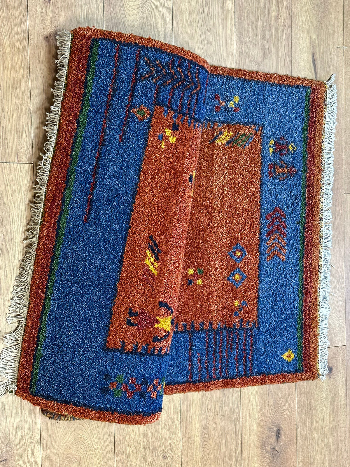 Orientteppich handgeknüpft Indian Gabbeh Wolle 166x93 cm