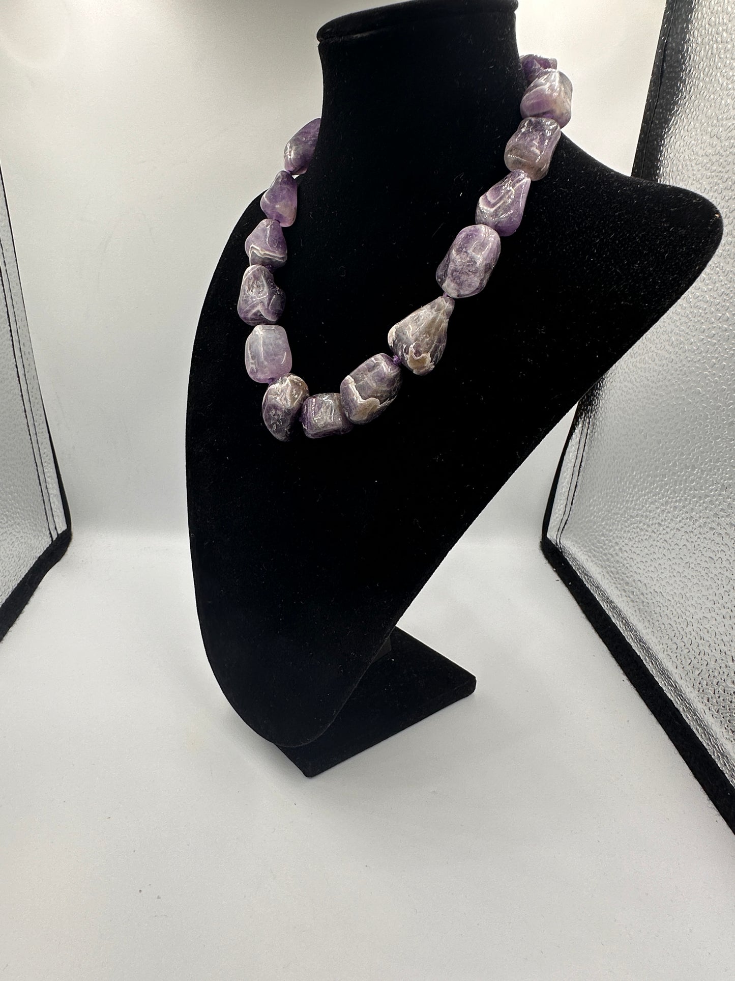 Elegante Amethyst-Trommelsteinkette