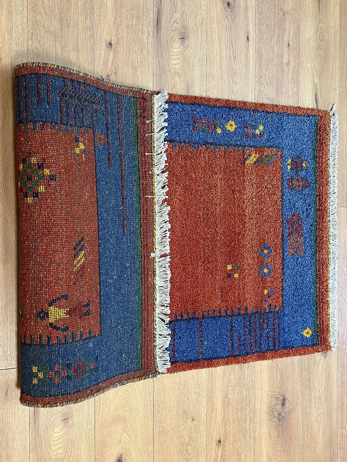 Orientteppich handgeknüpft Indian Gabbeh Wolle 166x93 cm