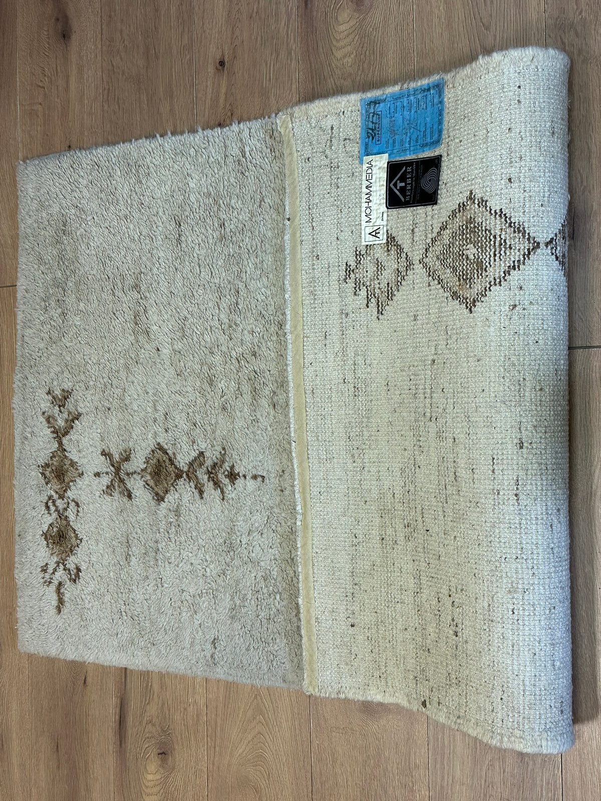 Orientteppich handgeknüpft Berber Wolle 156x90 cm