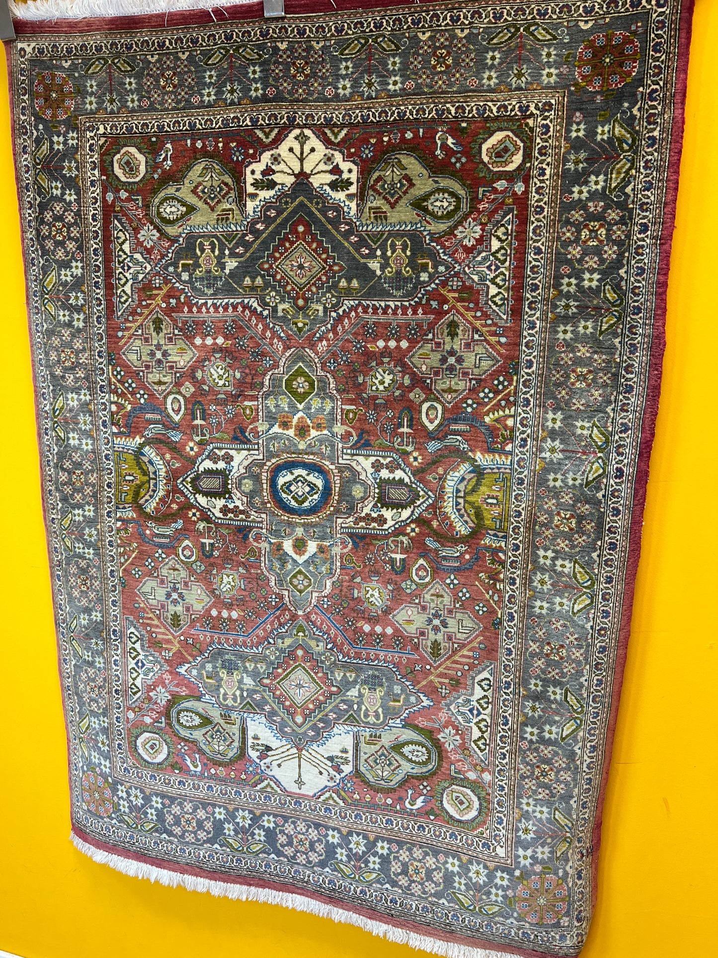 Handgeknüpfter Perser Orientteppich Feiner Ghom Korkwolle 146x103 cm