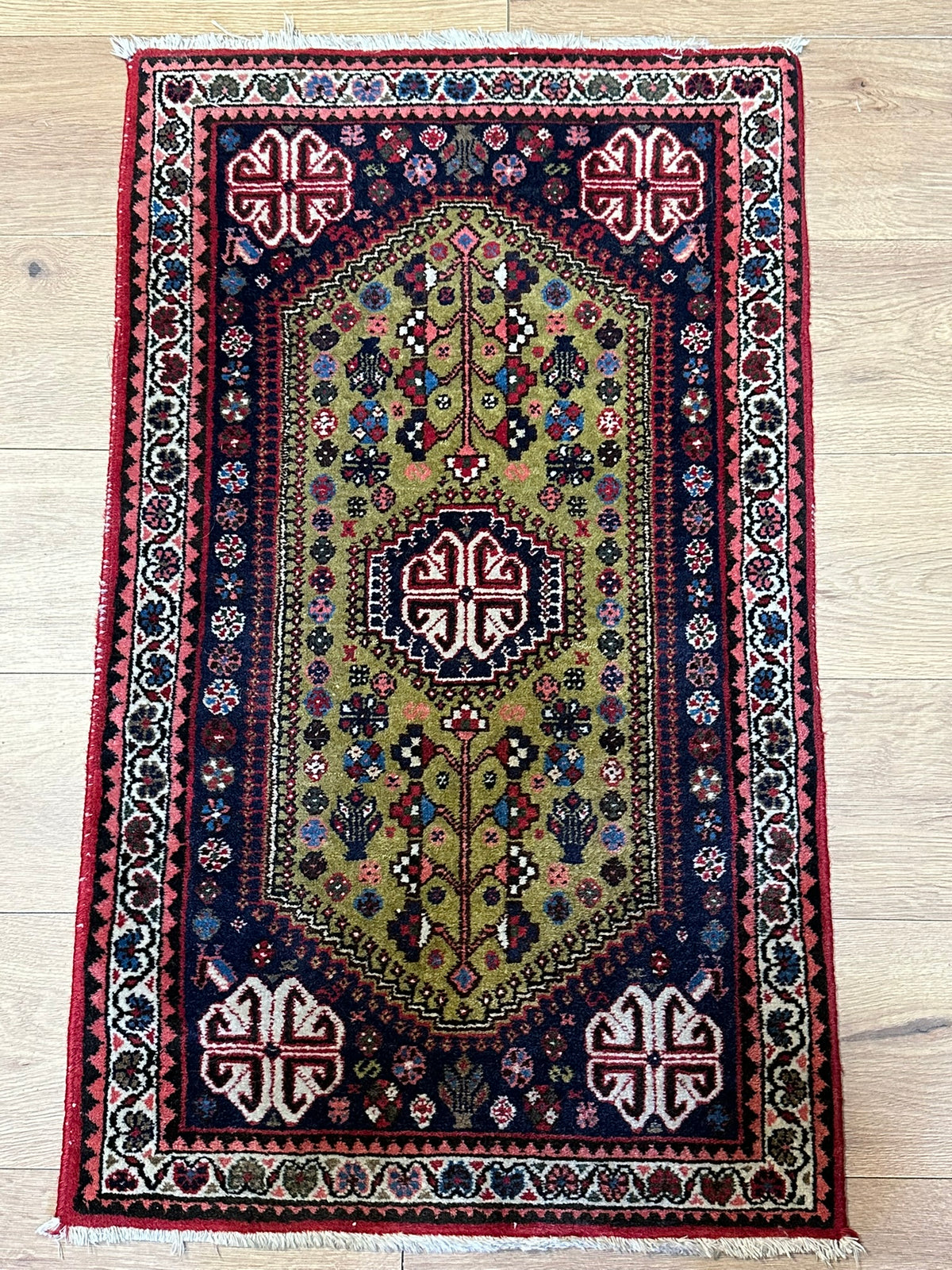 Orientteppich handgeknüpft Abadeh Naturfarben 100x60 cm