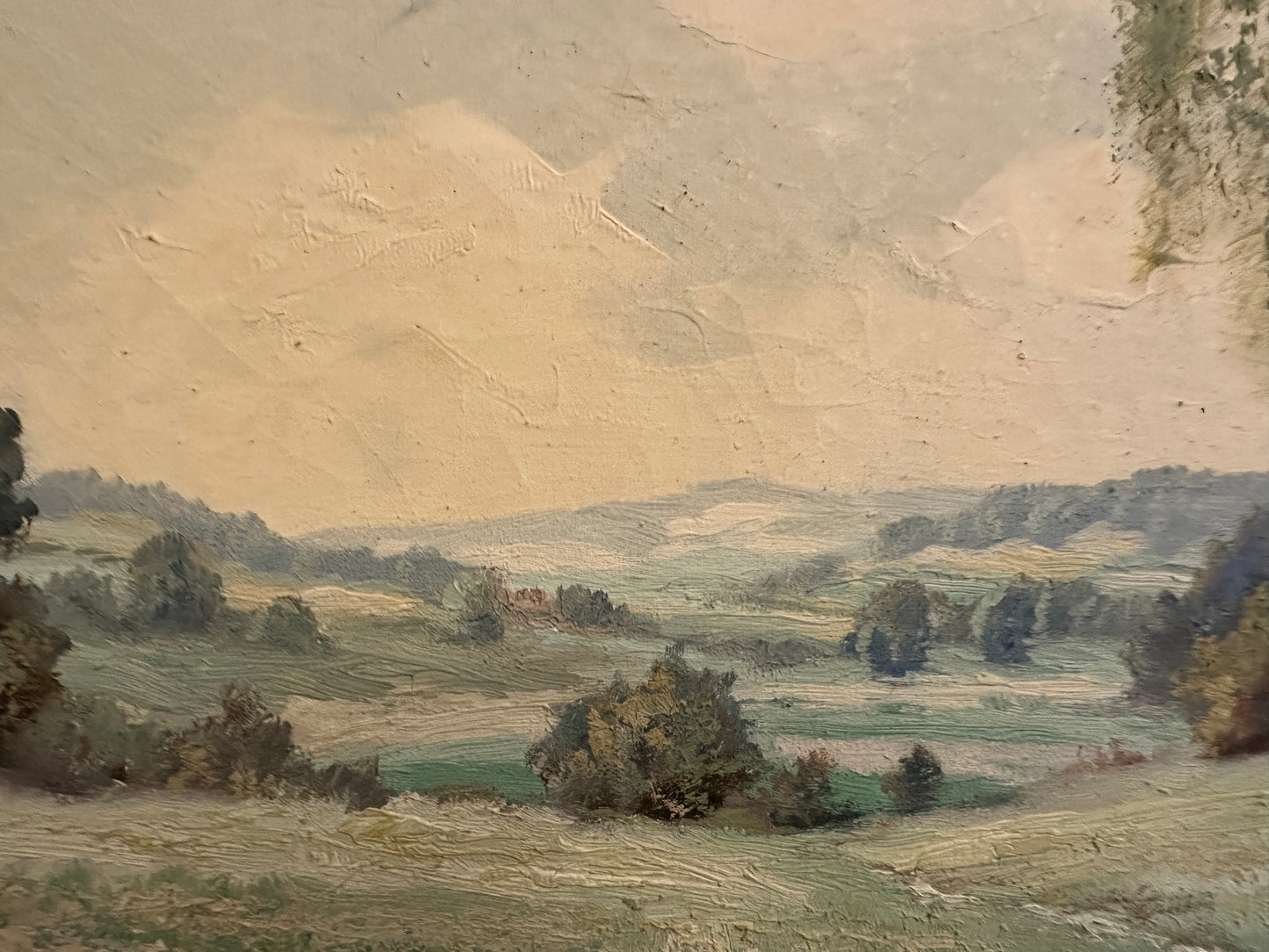 E. Heinrich (XX) Ölgemälde Landschaft mit Bach und Wanderweg 78x100cm