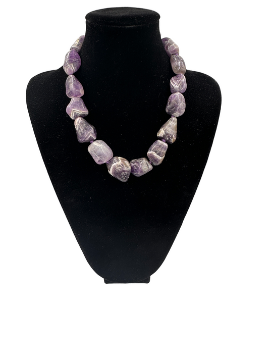 Elegante Amethyst-Trommelsteinkette