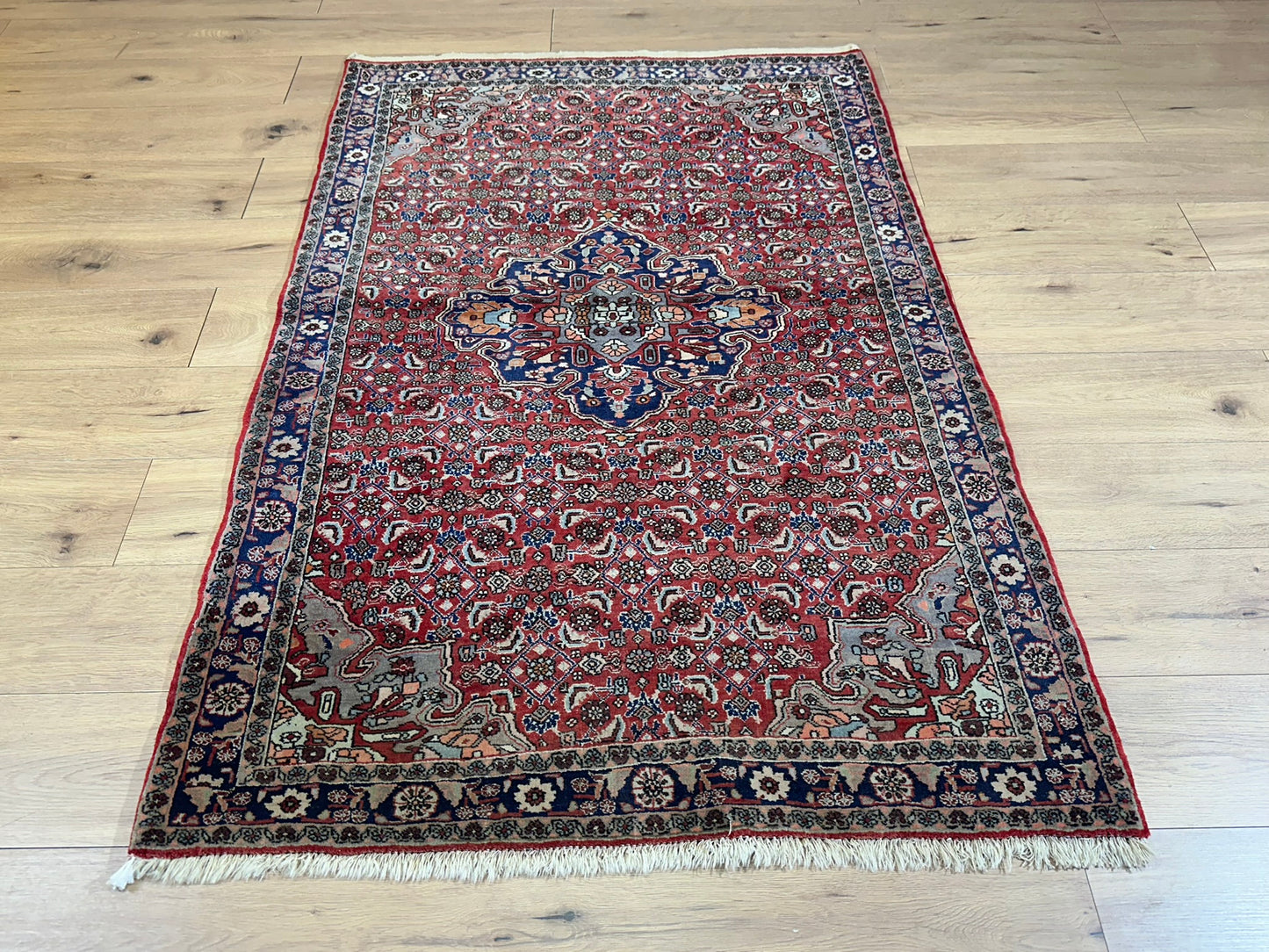 Orientteppich handgeknüpft Rosen Bidjar 174x118 cm