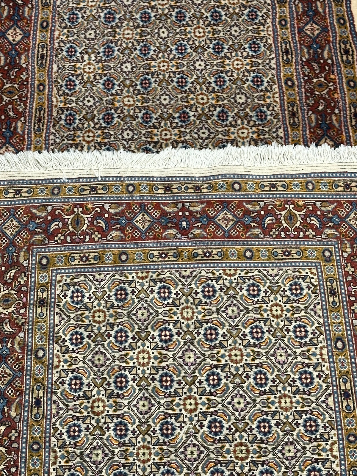 Orientteppich handgeknüpft Moud Läufer 390x77 cm