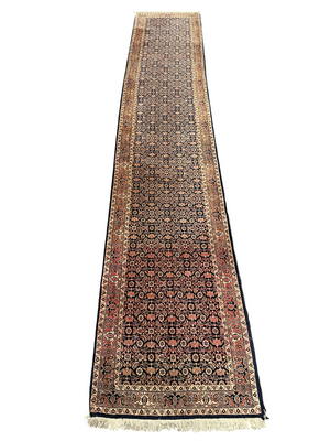 Orientteppich handgeknüpft Bidjar Läufer 400x76 cm
