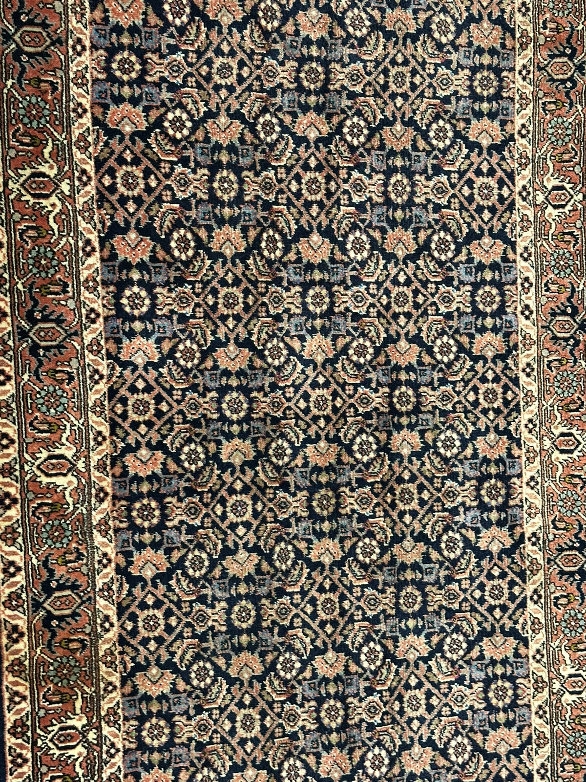 Orientteppich handgeknüpft Bidjar Läufer 400x76 cm