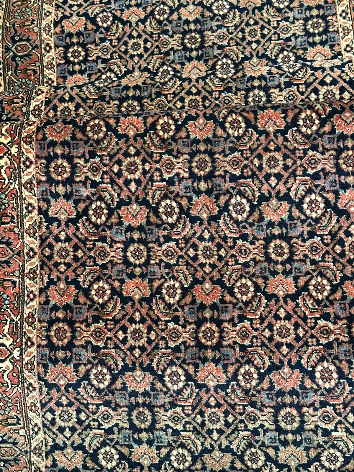 Orientteppich handgeknüpft Bidjar Läufer 400x76 cm