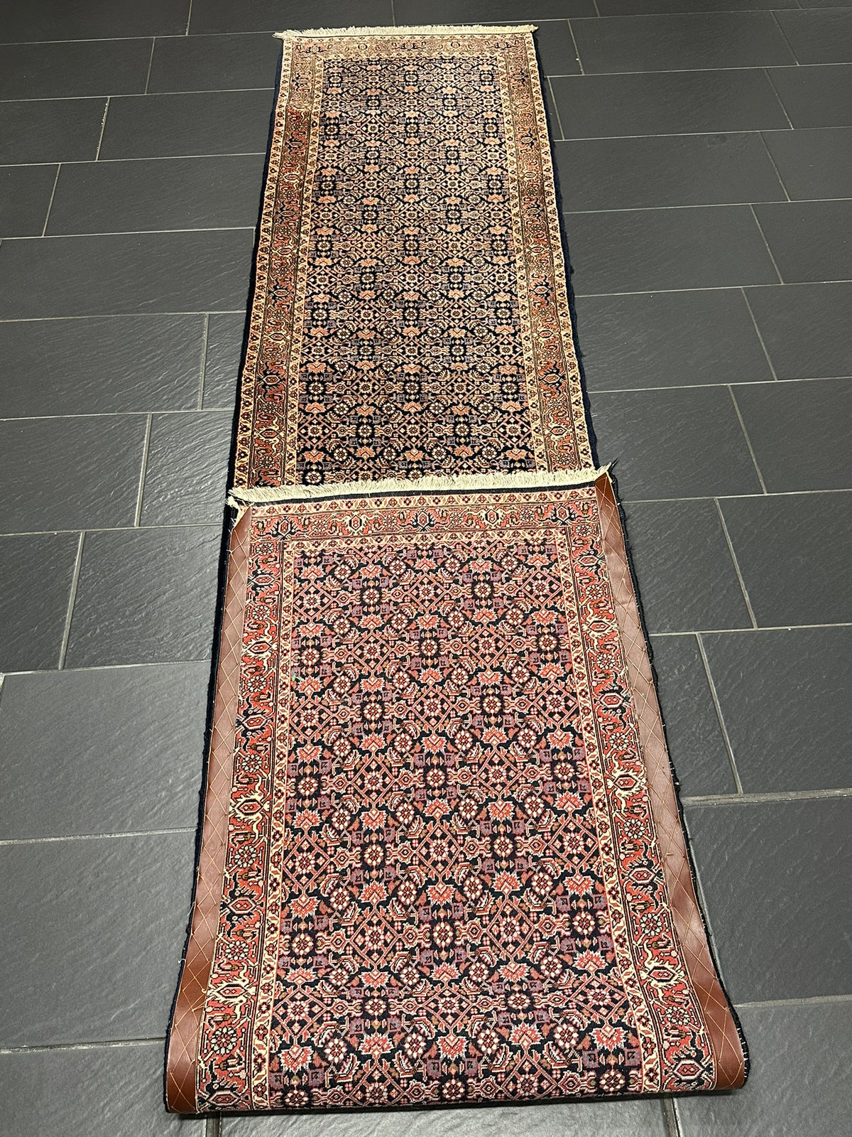Orientteppich handgeknüpft Bidjar Läufer 400x76 cm