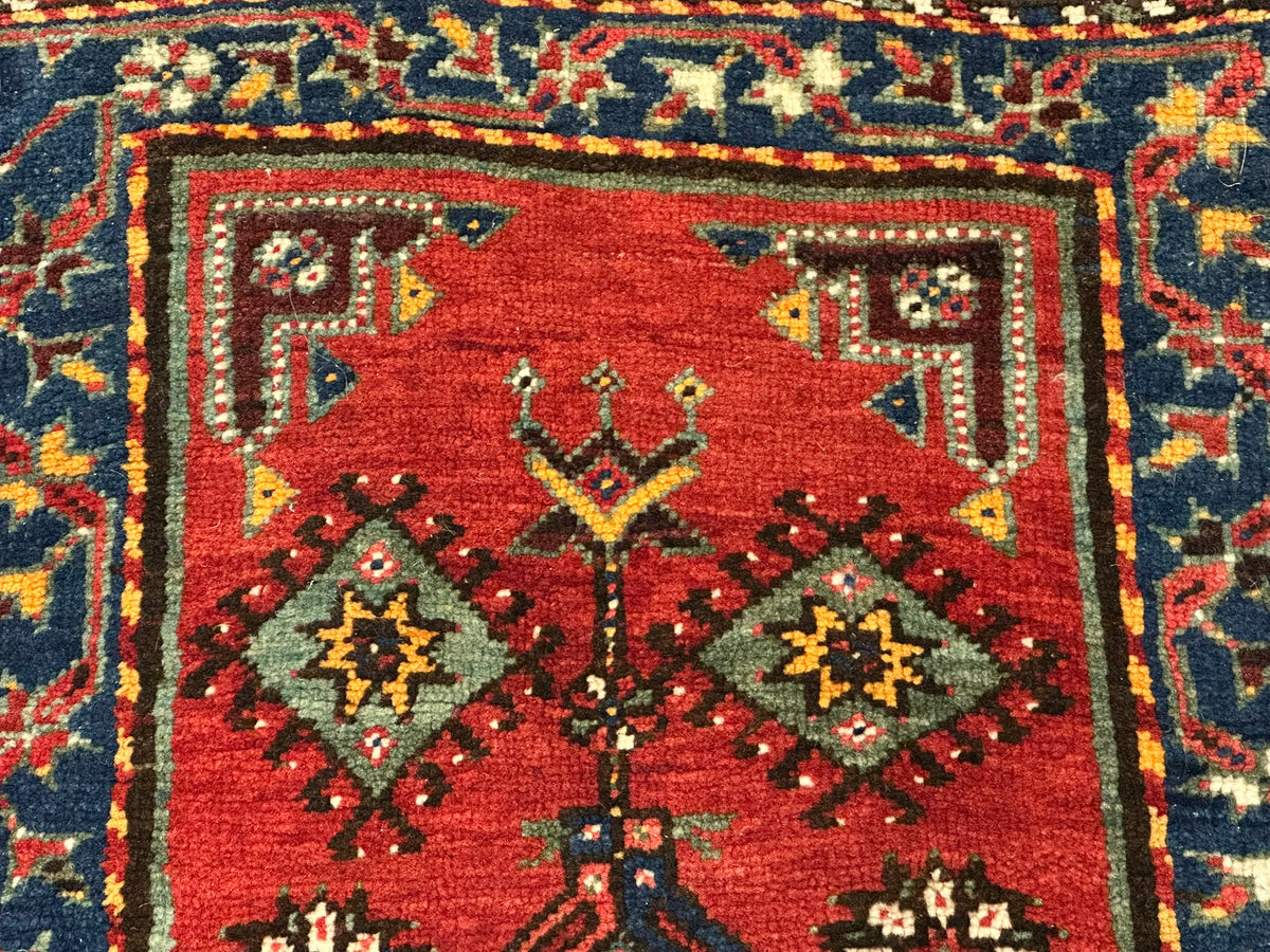 Antiker Orientteppich handgeknüpft  Türkei Kazak Naturfarben 100x52 cm