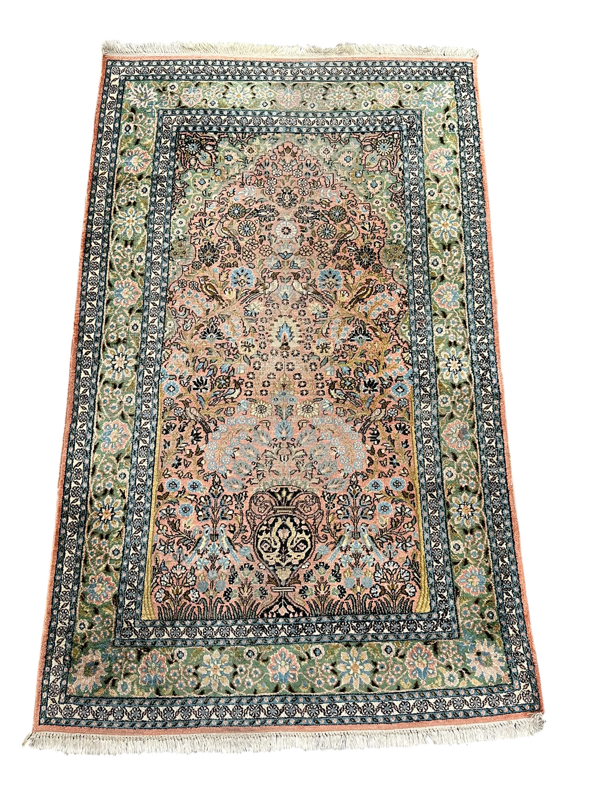 Orientteppich handgeknüpft Kaschmir Ghom Lebensbaum 150x94 cm