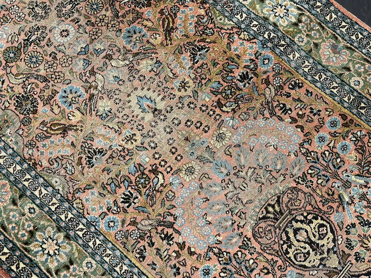 Orientteppich handgeknüpft Kaschmir Ghom Lebensbaum 150x94 cm